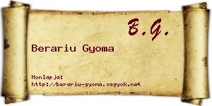 Berariu Gyoma névjegykártya